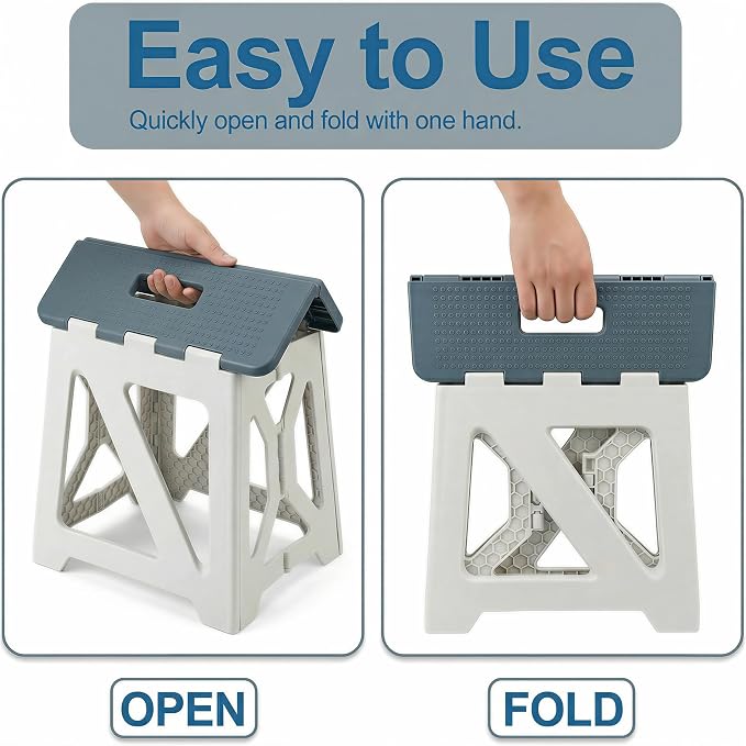 Folding Shower Chair seat is Suitable for Indoor Shower stools Elderly and Disabled People Shower Basin stools Shower stools for Shaving Legs (Blue Folding Shower Chair 15.7x8.3x12.5)