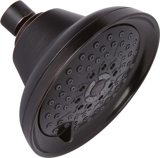 Massage Shower Head With Mist - 2.5 GPM - Oil-Rubbed Bronze | High Pressure Boosting, 6 Function Adjustable Massaging Rainfall Showerhead For Low Flow Baths With Water Saving Nozzles