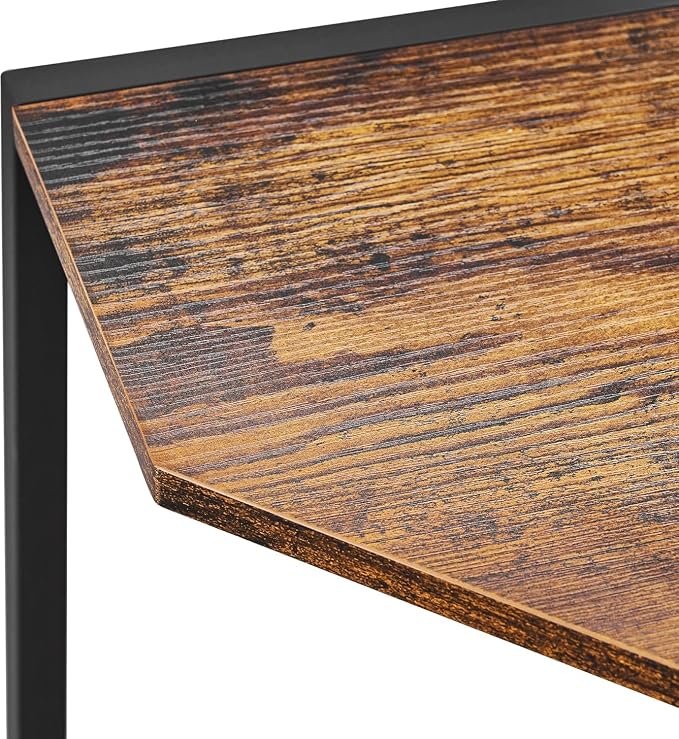 Creso hom Corner Shelf Stand, 2 Tier Industrial Corner Bookshelf | Multipurpose Standing Corner Display Shelf Countertop Organizer for Living Room Kitchen Bedroom Office, Rustic Brown