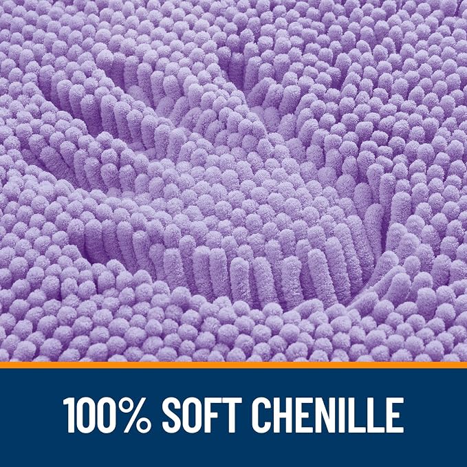 OLANLY Large Bathroom Rugs 70x46, Extra Soft Absorbent Chenille Bath Rugs | Lavender, Quick-Drying Rubber Backing, Machine Washable Bath Mat for Bathroom Floor, Tub and Shower, Home Decor Accessories