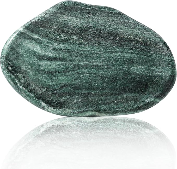 Green Marble Cloud Shape Vanity Tray, Serving Stone Key Tray for Home Decor, 10" x 7" Luxurious Natural Marble Storage Trays for Bathroom, Stone Plate Holder for Perfume, Candle and Jewelry