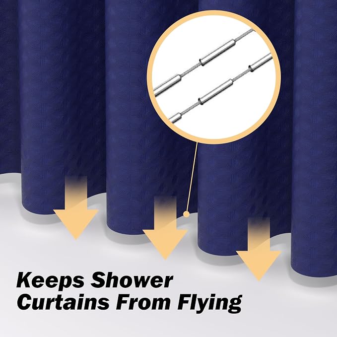 23 PCS Navyblue Bathroom Accessories Set丨Shower Curtain Bathroom Accessory | All-in-One Kit with Shower Curtain,Trash Can,Toothbrush Holder,Toilet BrushSoap Dispenser,Toothbrush Cup,etc for Home