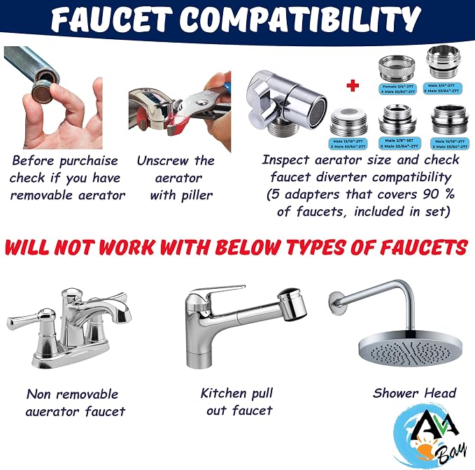 AVAbay® Sink Faucet Handheld Bidet Sprayer for Toilet I Bidet Attachment for Warm & Cold Water I Long 80" Hose Perfect for Feminine Hygiene, Cloth Diaper, Bathroom Toilet Cleaning