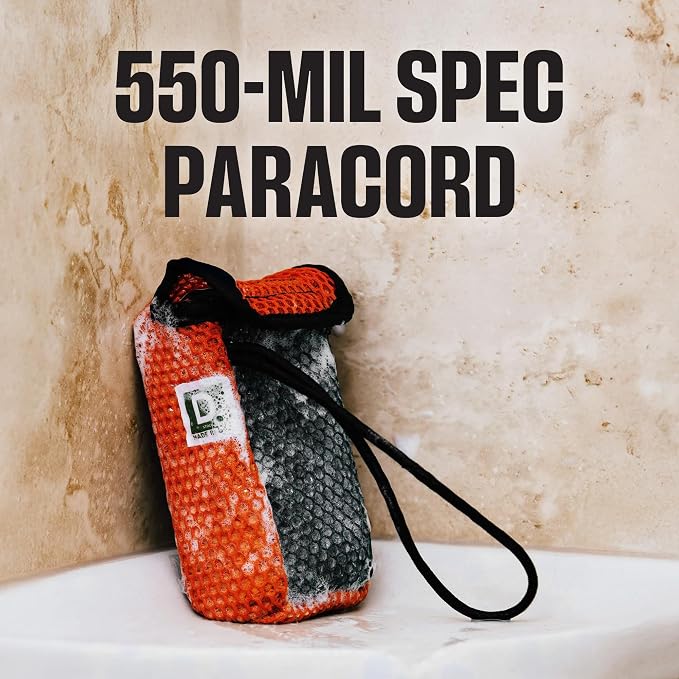 Duke Cannon Tactical Scrubber Soap Pouch, 2 Pack, Soap on a Rope | Dual-layer mesh soap pouch exfoliates, creates a rich lather, improves grip, and helps extend bar soap life.
