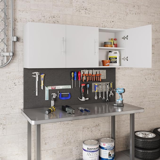 Wall Cabinet, 54" W x 12" D x 20" H Wooden Wall Mounted Storage Cabinet, 3 Door Cabinet with Soft Close and Metal Handle and Adjustable Shelf for Kitchen, Garage, Laundry, Bathroom, White