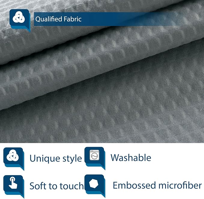 Barossa Design Soft Microfiber Fabric Shower Liner or Curtain Dark Grey | Hotel Quality, Machine Washable, Water Repellent 70W x 72H Lightweight Cloth Shower Curtain for Bathroom/Tub