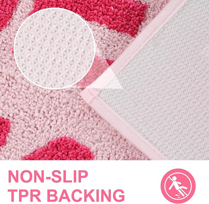 Zeeinx Get Naked Bath Mat Pink Cute Funny Bathroom Rugs 20”x32” | Non Slip Absorbent Microfiber Machine Washable Pink Bathroom Rugs for Tub and Shower Funny Apartment Decor