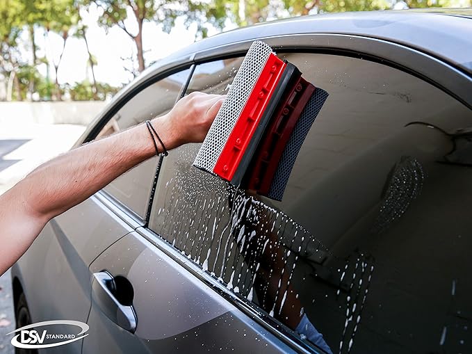 Window Squeegee for Window Cleaning, Window Cleaner Tool for Car Windshield, Shower Door, Boat | 2-in-1 Mini Squeegee for Home | Windshield Squeegee Kit for Car Windows