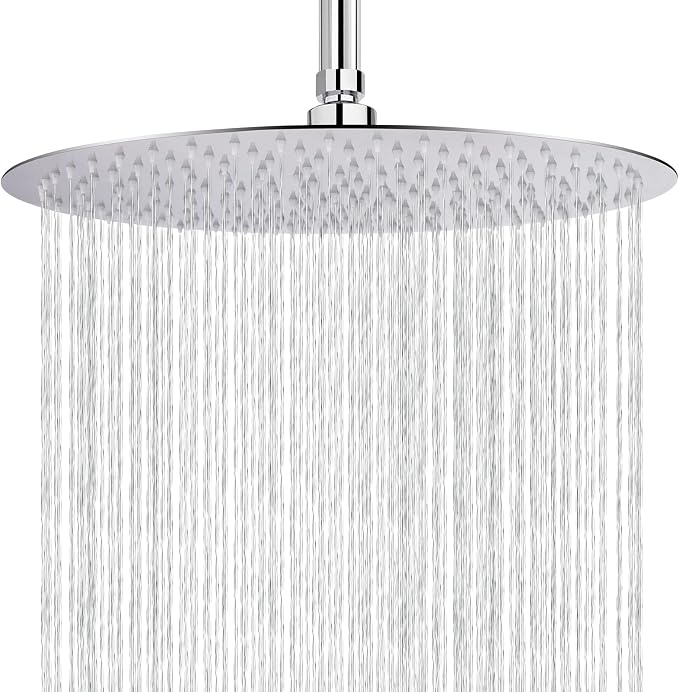 NearMoon Rain Shower Head, Ultra-Thin Design-Pressure Boosting, Awesome Some Experience, High Flow Stainless Steel Rainfall Head (16 Inch, Chrome Finish)