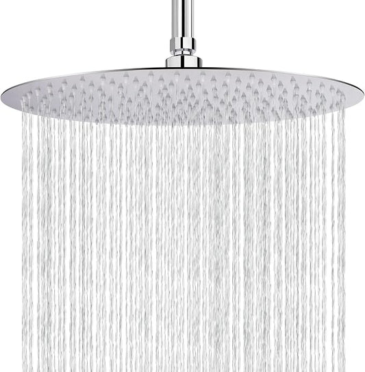 NearMoon Rain Shower Head, Ultra-Thin Design-Pressure Boosting, Awesome Some Experience, High Flow Stainless Steel Rainfall Head (16 Inch, Chrome Finish)