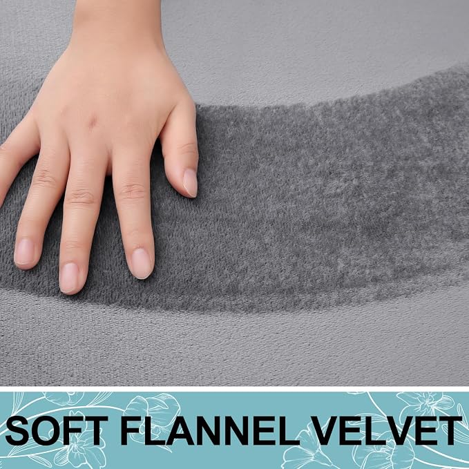 Smiry Memory Foam Bath Mat 24x16, Extra Soft and Absorbent Bathroom Rugs | Medium Grey, Quick Dry Machine Washable Non-Slip Bath Mat for Bathroom Floor, Shower and Tub