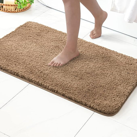 MIULEE Light Brown Large Bathroom Rugs Soft Microfiber Bath Mat 24x36 Inch | Absorbent, Non Slip, Quick Dry, Fluffy Bath Rugs for Bathroom Floor Tub Showers, Machine Washable