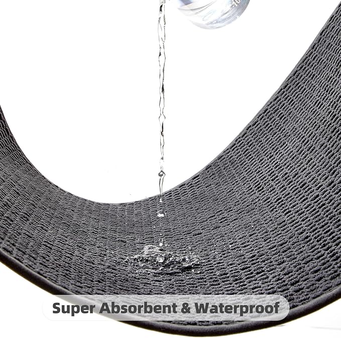 TYUU Bathroom Rugs Non Slip Washable, Super Absorbent Thin Bath Mat Quick Dry Low Pile Bathroom Rug, Dark Grey 20"x48"