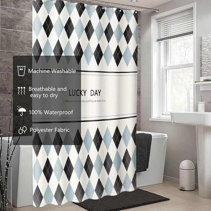 LLSCL Fabric Shower Curtain Liner with Magnets, Waterproof Hotel Quality, 72 x 72 Machine Washable
