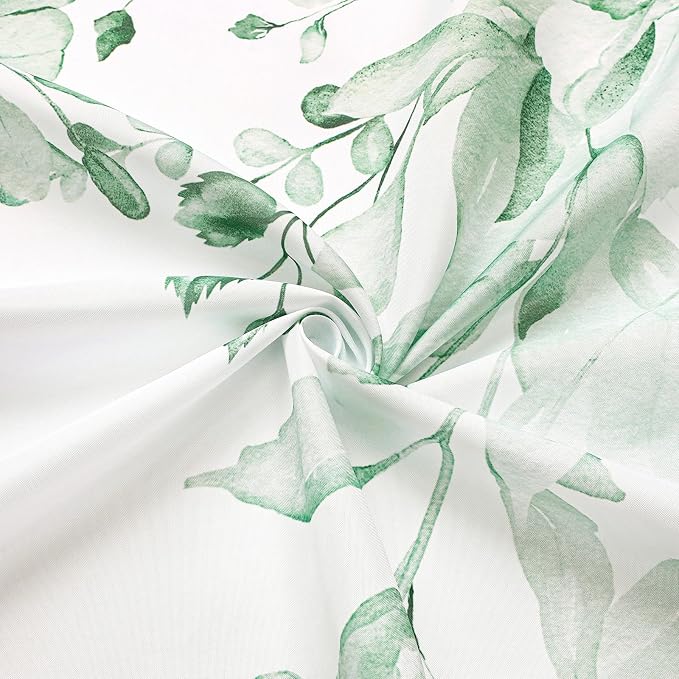 MintGreen Eucalyptus Shower Curtain, Watercolor Floral Print, 36x72 | Watercolor Plant Leaves Floral Print, Waterproof Fabric Bathroom Decor, Machine Washable, Rustproof Grommets