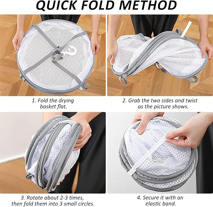 3-Tier Folding Mesh Clothes Hanging Dryer, Sweater Drying Rack, Large Laundry Drying Rack, Lay fold Flat Dry Hanger, Mesh Clothes Hanging Dryer - XL(3Tier)