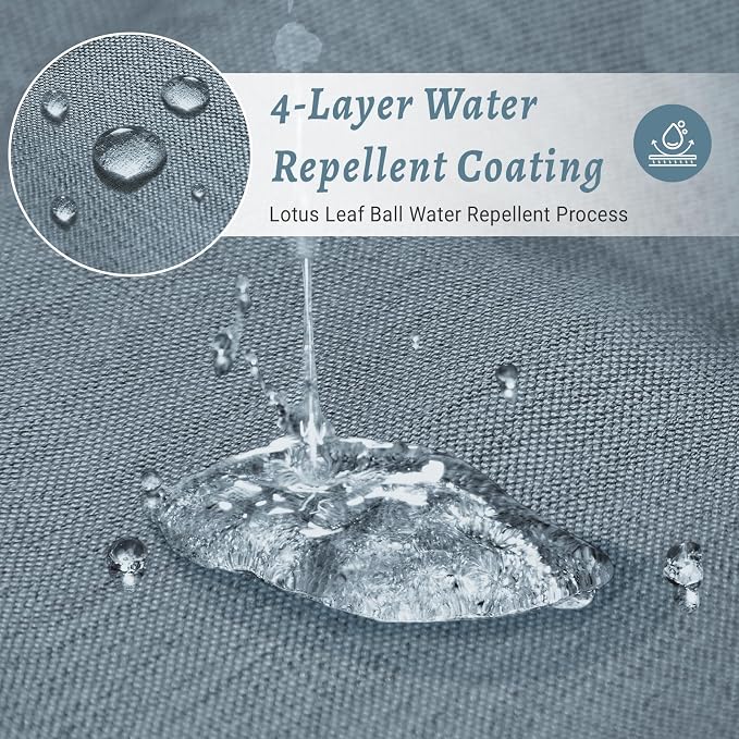 WONICY No Hook Shower Curtain with Liner, Gray Blue, 71 x 74 Inch | Ringless, Waterproof & Washable, Hotel Style, Mesh Top Window, Bottom Magnets, Thick, Farmhouse, for Bathroom