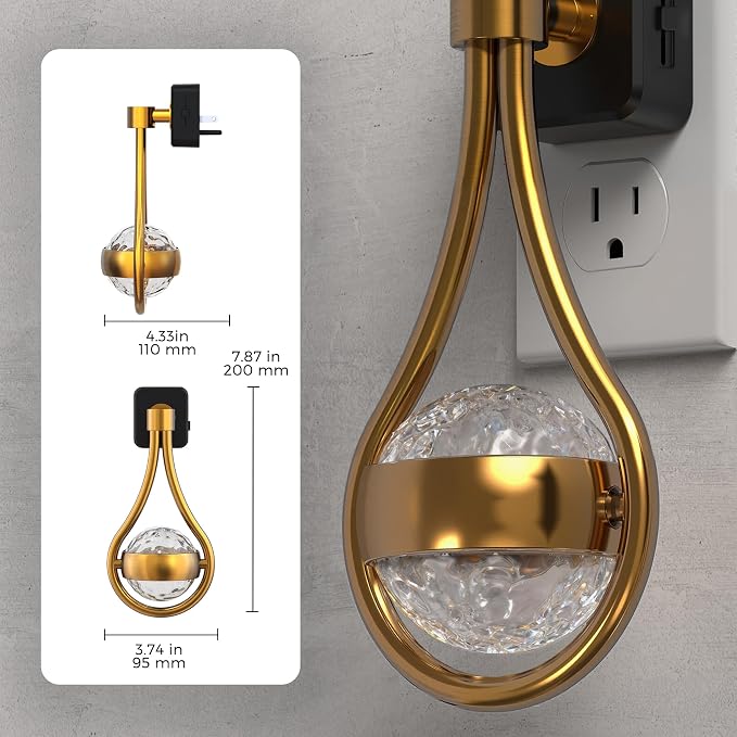 L LOHAS LED Night Lights Plug Into Wall, Star Projector Nightlight | Dusk to Dawn Sensor, 3000K Soft White, 330°Rotating Globe Night Light for Bedroom, Hallway, Home Decor, Gaming Room