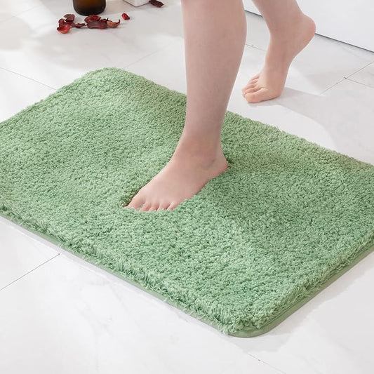MIULEE Sage Green Bathroom Rugs Soft Microfiber Bath Mat 20x30 Inch | Absorbent, Non Slip, Quick Dry, Fluffy Bath Rugs for Bathroom Floor Tub Showers, Machine Washable