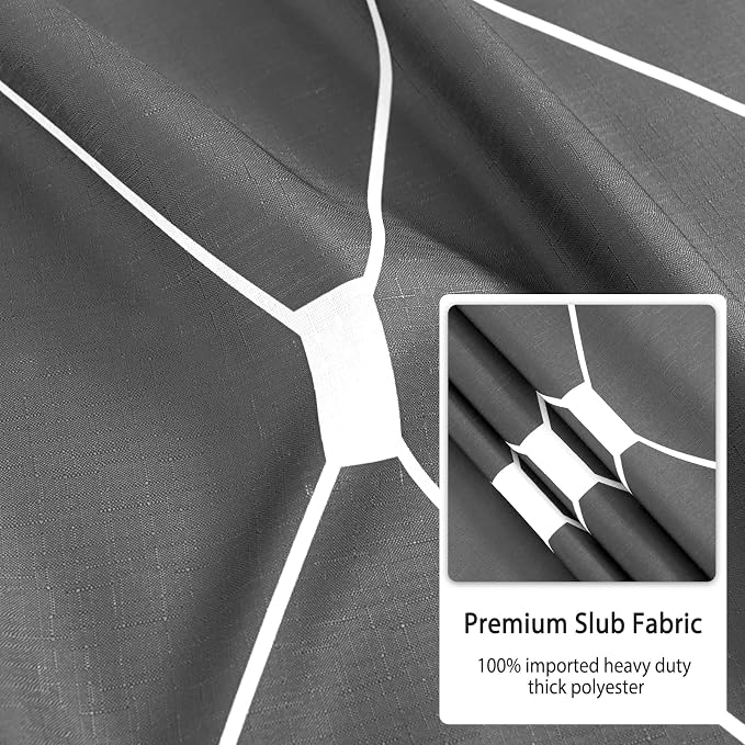 Grey Shower Curtain Ombre Gray and White Shower Curtains with Hooks Geometric Pattern Water Repellent Bath Curtain for Bathroom Bathtub Hotel 72x72 inch