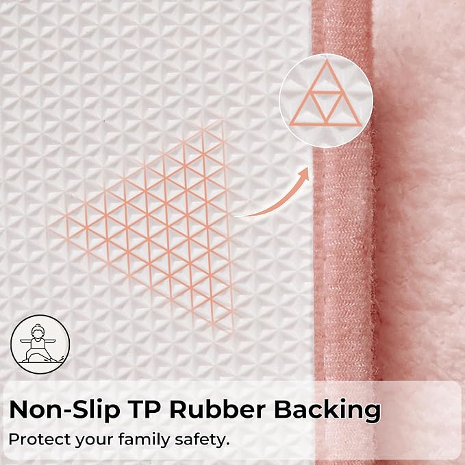 GRANNY SAYS Pink Bathroom Runner Rug 24" x 59", Soft Microfiber Bath Mat | Non-Slip long rug with TPR Backing, Absorbent, Machine Washable Extra Large Bath Rugs for Double Vanity, Shower, Tub