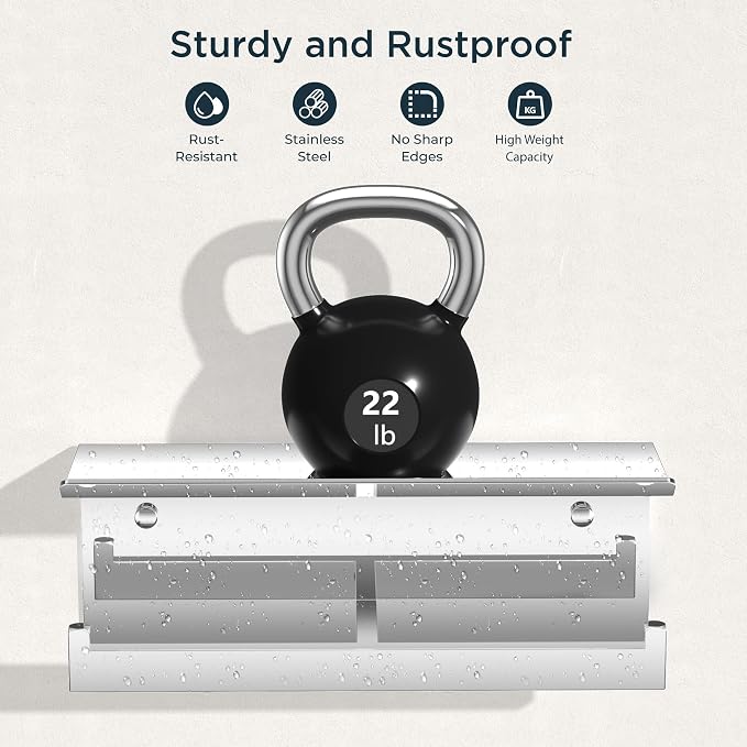 FORIOUS Toilet Paper Holder with Shelf, Commercial Toilet Paper Dispenser | Chrome | SUS304 Stainless Steel Wall Mount Double Bathroom Tissue Roll Holder for Hotel, Apartments, etc