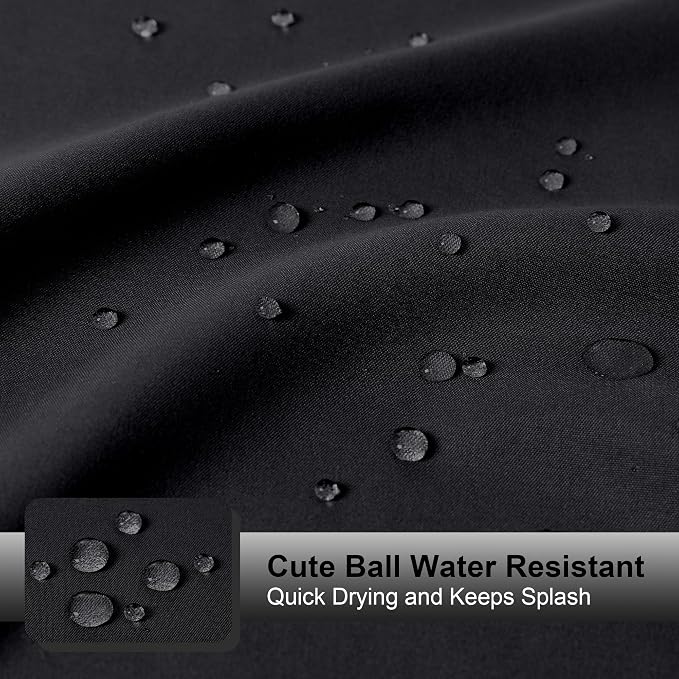 Zora Solid Black Shower Curtain for Bathroom, Fabric Shower Curtain- Soft Cloth & Hotel Spa Quality, Water Repellent, Machine Washable Shower Curtain Set with 12 Hooks, Grommets Top, 72Wx72L