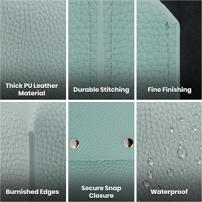 Premium PU Leather Tissue Box Holder - Elegant Hotel-Style Tissue Box Cover for Home, Office & Car Décor, Tissues Cube Organizer for a Natural & Classic Look (Teal 2 Pack)