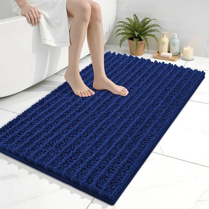 Arotive Bathroom Rugs Mat 36x24, Soft Absorbent Chenille Shaggy Bath Mat | Royal Blue, Machine Wash Dry, Bath Rugs for Bathroom Floor, Tub and Shower, Home Decor Accessories