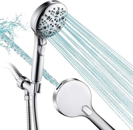 Shower Head with Handheld, 9-Setting High Pressure Shower head with handhelds, Built-in Handheld Power Spray, 79in Extra Long Stainless Steel Hose & Shower Head Holder–Lower Mounting