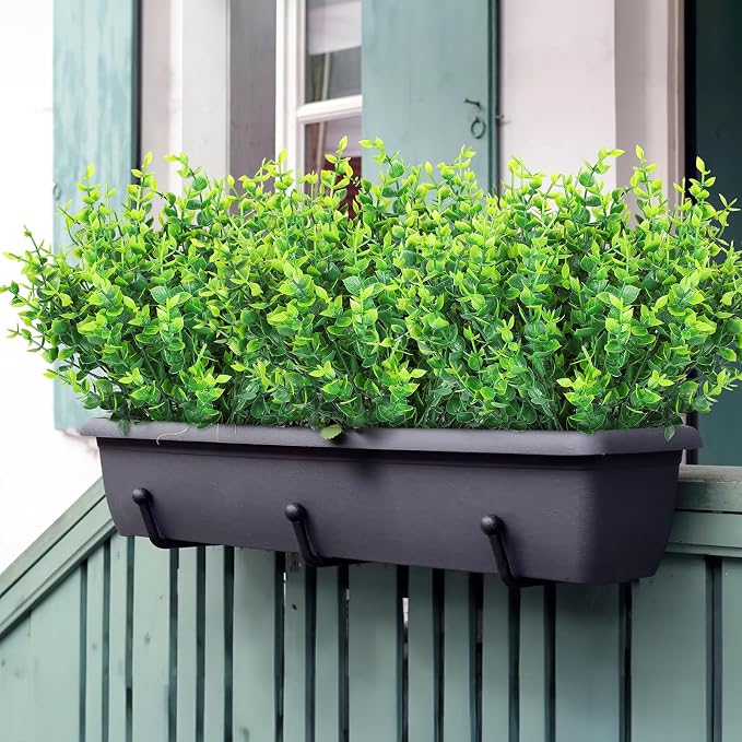 AGIRL Fake Plants,Artificial Plants for Outdoor Indoor Garden Patio Decor | 24 Bundles,No Fade Faux Plastic Greenery Stems for Hanging Porch Window Box Home Farmhouse,St Patricks Day Decoration