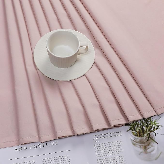 Zora 96 Inch Shower Curtain Set with 12 Plastic Hooks, Plain Fabric Shower Curtain for Bathroom - Extra Long Shower Curtain, Water Resistance, Machine Washable Soft Cloth, 72WX96L, Blush Pink