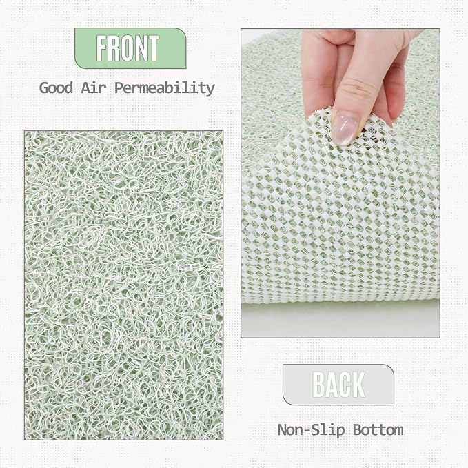 32 * 24in Shower Mat Bathtub Mat Non Slip | Bathmats Non Slip, Quick Drying Foot Scrubber Loofah Mats for Inside Shower, Tub, Bathroom, Home, Mint Green