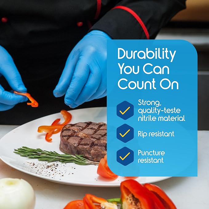 Inspire Black Nitrile Disposable Gloves | 4.5 Nitrile Disposable Safety Medical Cooking Cleaning Gloves