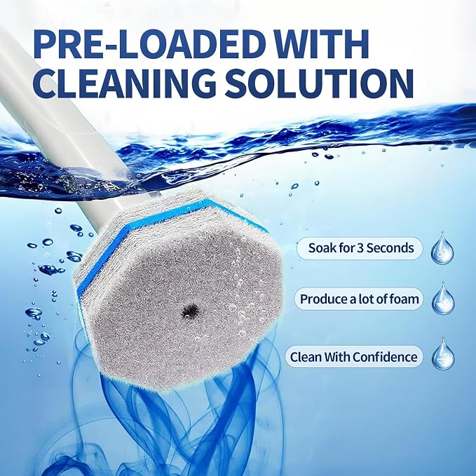 Toilet Bowl Cleaner Wand Refills Compatible with CLOROX, 20 Count Disposable Toilet Brush Refills, Replacement Heads for Toilet Cleaning System, Blue