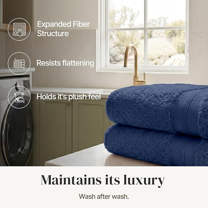 Modern Threads 4-Pack SpunLoft Bath Towel 30x54 - Navy