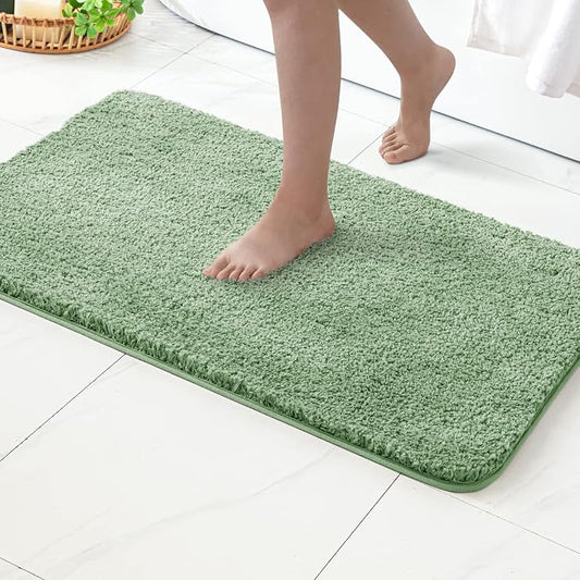 MIULEE Sage Green Large Large Bathroom Rugs Soft Microfiber Bath Mat 24x36 | Absorbent, Non Slip, Quick Dry, Fluffy Bath Rugs for Bathroom Floor Tub Showers, Machine Washable