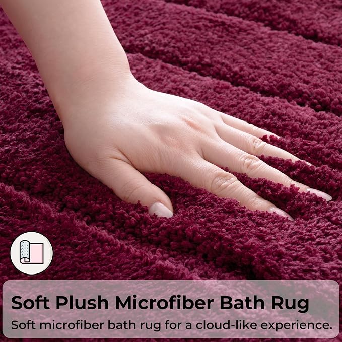 GRANNY SAYS Strawberry Red Bathroom Rug 24" x 48", Non-Slip Bath Mat | Ultra-soft, durable TPR backing for reliable grip, fast water absorption, machine washable for Vanity, Shower, Tub