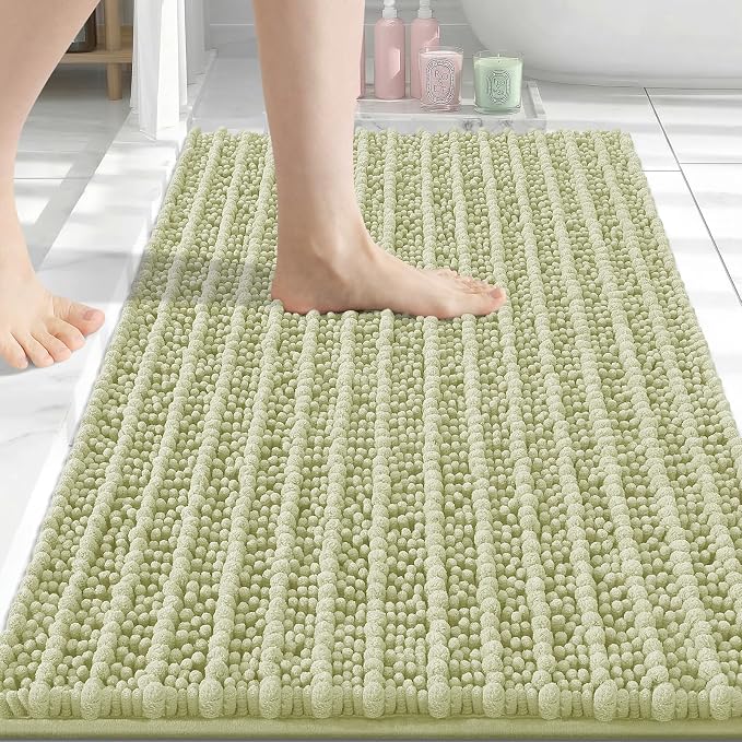 Arotive Bathroom Rugs Mat 30x20, Soft Absorbent Chenille Shaggy Bath Mat | Vanilla, Machine Wash Dry, Bath Rugs for Bathroom Floor, Tub and Shower, Home Decor Accessories