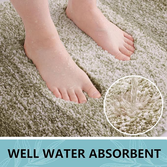 Arotive Microfiber Bathroom Rugs, Shaggy Soft Absorbent Bath Rug, 47x24 | Coffee, Rubber Backing Thick Plush Machine Washable Dry Bath Mats for Bathroom, Tub and Shower, Rectangular