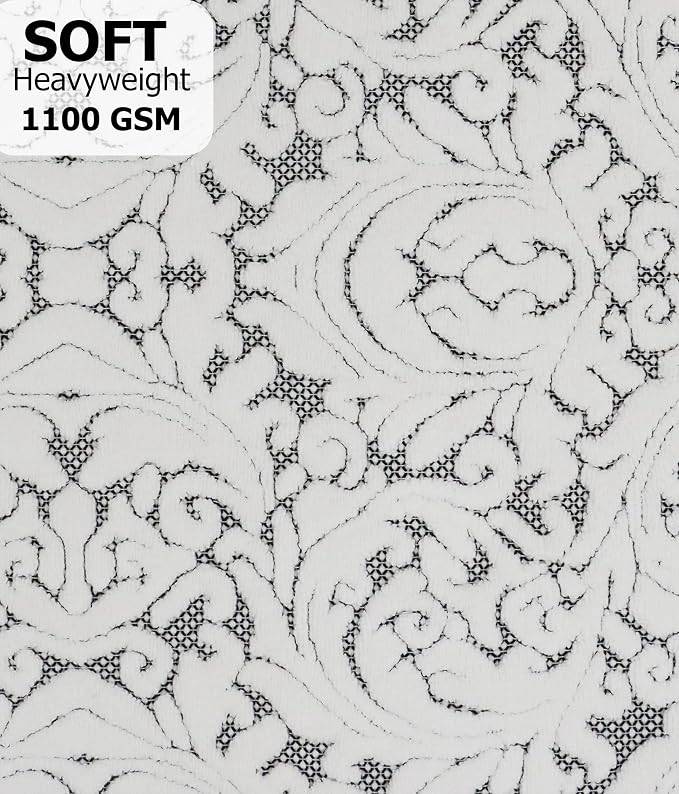 COTTON CRAFT Bath Tub Mat - 1 Pack Sculpted Jacquard Bathroom Mat - Black | Heavyweight 1100 GSM Damask Terry Jacquard Absorbent Luxurious Step Out Floor Mat - Shower Mat -Not a Bath Rug - 21x34