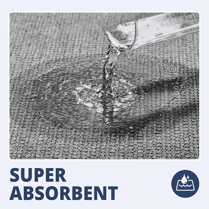 HOMTEB Bathroom Rugs Sets 2 Piece, Thin Bath Mat Absorbent Quick Dry, Machine Washable, Rubber Backing for Non Slip, Low Pile Cozy Cloth Bathroom Rug Set for Tub/Sink/Shower (27"x17" & 30"x19", Gray)