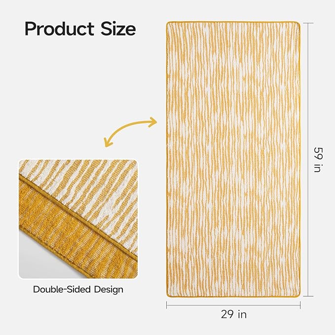 REDKISS 2 Pack Yellow Bath Towels Set, 100% Cotton Double-Sided Design | Ultra Soft, Super Absorbent, Quick Dry Bathroom Towels for Bathroom, Gym, Spa, Pool, Hotel & Family Use, 29 x 59 Inches