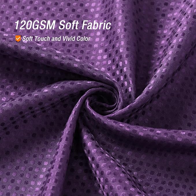 Long Purple Fabric Shower Curtain, 72 x 78 | Tall Cloth-Textured Shower Curtain for Bathroom, Water Repellent, Machine Washable