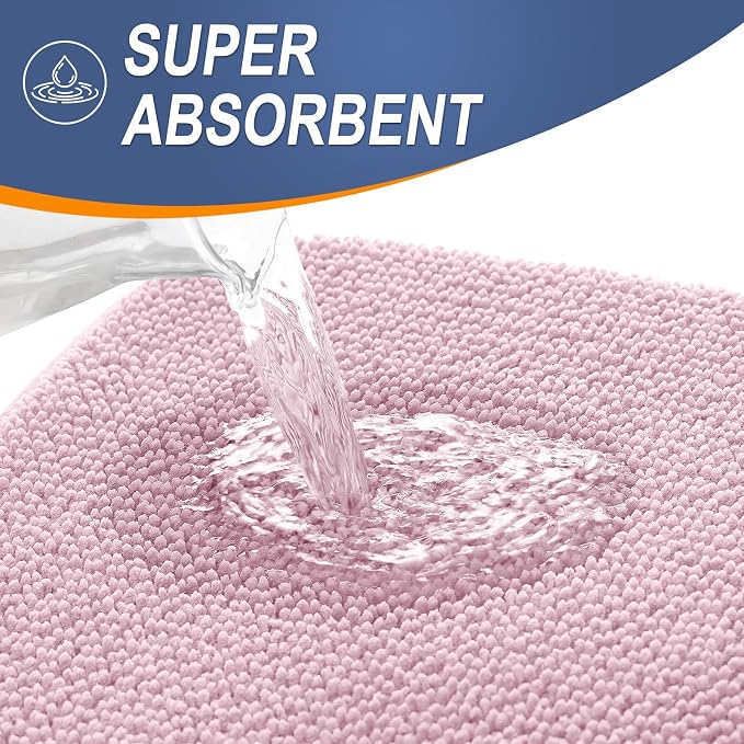 OLANLY Memory Foam Bathroom Runner Rugs 70x24, Long Bath Mats, Dusty Rose | Soft Quick Dry Bath Rugs, Non-Slip, Absorbent Machine Washable Mat for Bathroom Floor, Tub and Shower, Home Decor Accessories