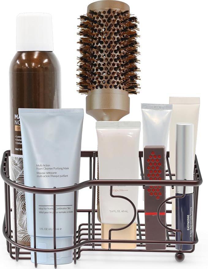Simple Houseware Multi-Functional 6 Slots Toothbrush Holder, Bronze