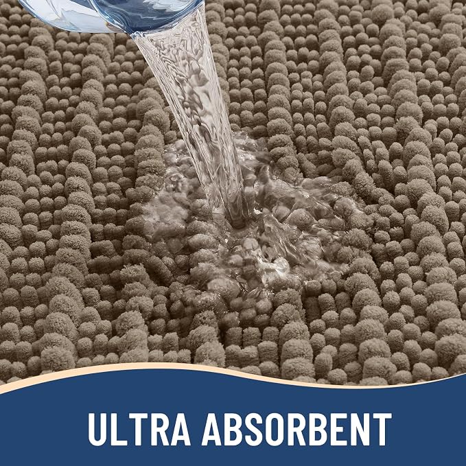 Arotive Round Bathroom Rugs 24x24, Soft Absorbent Chenille Shaggy Bath Mat | Camel, Machine Wash Dry, Bath Rugs for Bathroom Floor, Tub and Shower, Home Decor Accessories