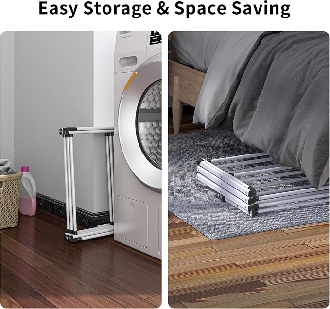 3 Tier Clothes Drying Rack, Foldable Drying Rack Clothing,Indoor & Outdoor Laundry Rack for Drying Clothes,Space-Saving Design, Metal Collapsible Dryer Racks for Laundry, White