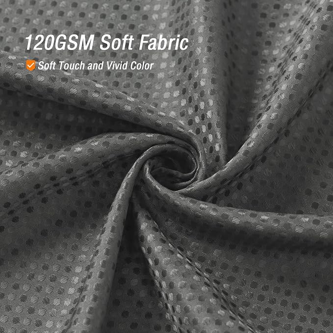 Small Stall Charcoal Grey Fabric Shower Curtain, 36 x 72 | Narrow Half Cloth-Textured Shower Curtain for Bathroom, Water Repellent, Machine Washable