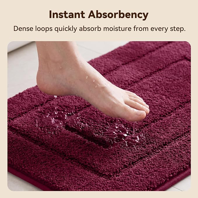 GRANNY SAYS Strawberry Red Bathroom Rug 20" x 32", Non-Slip Bath Mat | Ultra-soft, durable TPR backing for reliable grip, fast water absorption, machine washable for Vanity, Shower, Tub
